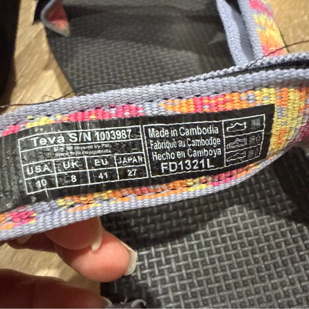 TEVA Wm Sz 10 Original Universal Sandals Iridescence Tangerine Multi